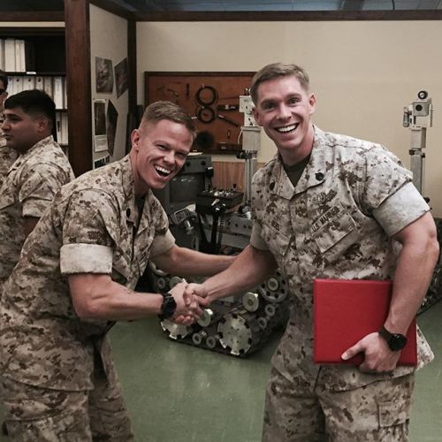 Welcoming the new Marine to the Unit.