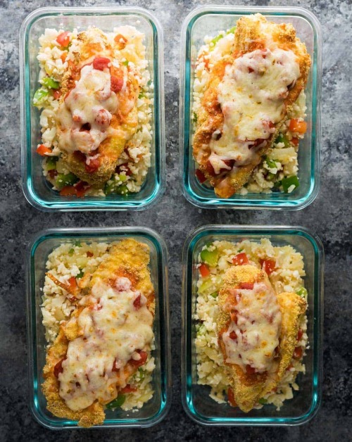 Mexican Chicken and Cauliflower Rice Meal Prep Bowls