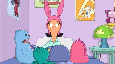 Watching S4 E12 The Frond Files and love all the characters' outfits in  Gene's story. I couldn't help but laugh when I noticed Louise's bunny ears  has piercings. : r/BobsBurgers