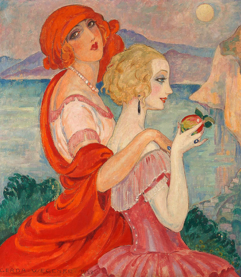necromanceher:   “Sur la route d’Anacapri”Gerda Wegener (1922)Oil On Canvas