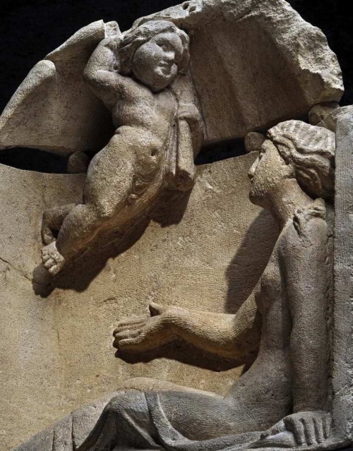 Roman relief depicting Eros and the Captive Danae. Trier, early 2nd century CE.Source: museum-digita