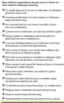 pumpkintears:  Halloween Superstitions  