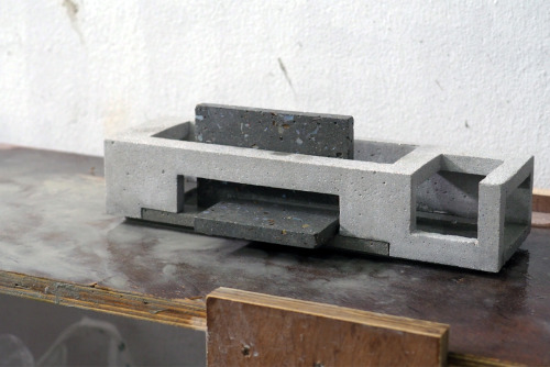 ‘The Whale’ Three inter slotting pieces forming a concrete vessel. Ingredients sand, cement, water &