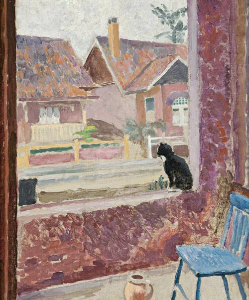 alongtimealone2:Roland Wakelin, Cat in the Window, c1929