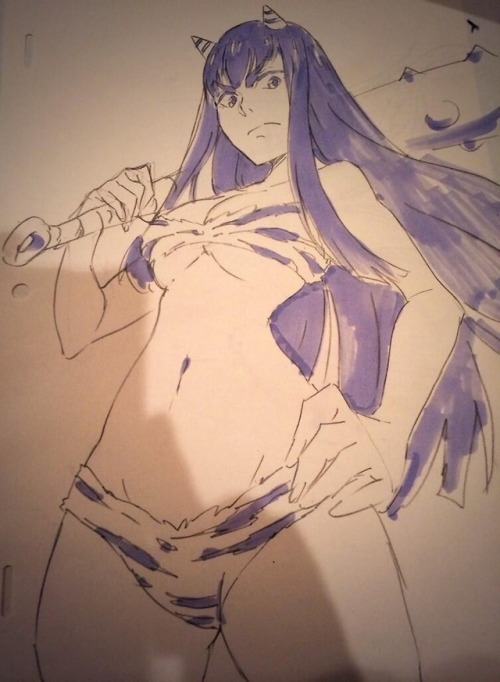 as-warm-as-choco:  as-warm-as-choco:  Satsuki Kiryuin by TRIGGER animator Koutarou Nakamori  Satsuki Kiryuin as Lum Invader     KILL la KILL (キルラキル) Animators’ Art (X)   