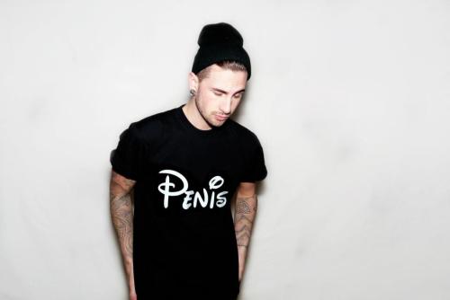 feministidol-deactivated2016030:  Tyler wearing Disney Penis Shirt in black by Christopher John Clothing  Hot damn