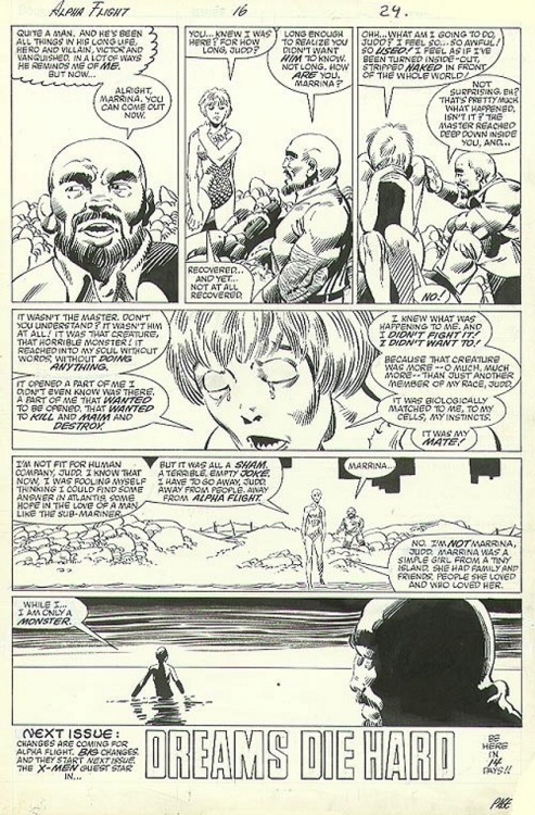 Alpha Flight #16, page 22 by John Byrne & Bob Wiacek & Andy Yanchus. 1984.