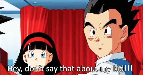 willgosavage:bulma-briefly:Gohan and Videl being protective parents (◕‿◕✿)Dick move Goku