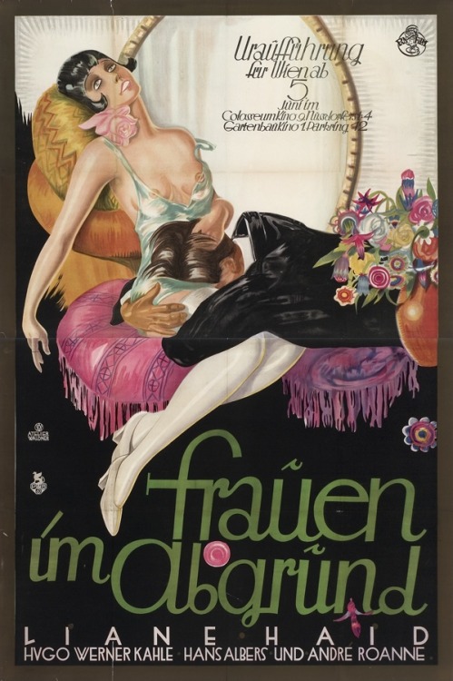 A. H. Waldner, film poster Frauen im Abgrund, 1928 Vienna. Plakatkontor 