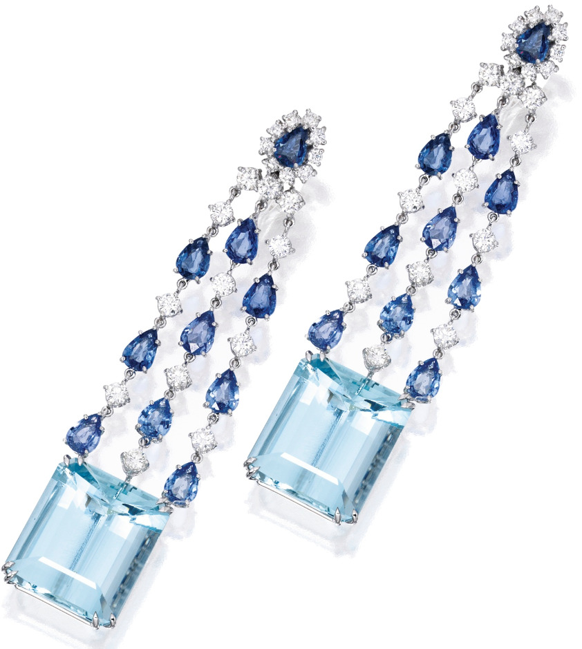 Diamonds in the Library — Two white gold, sapphire, diamond, and ...