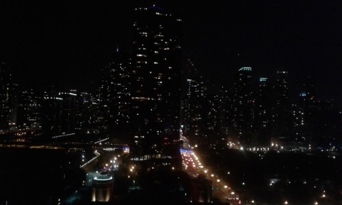 Chicago skyline, night.