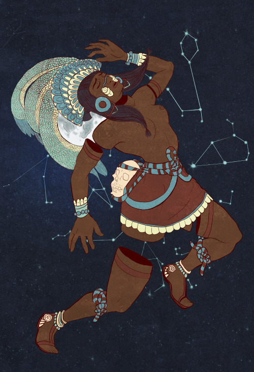 alyssasketches:In Aztec mythology, Coatlicue (”she with serpent skirts”) is the mother o