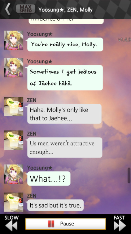 I’m on Jaehee’s route and the game won’t let us be TECHNICALLY gay but at least Zen know