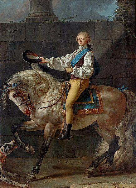 Stanislaw Kostka Potocki on Horseback by Jacques Louis David,1781