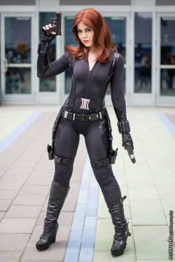 cosplayandgeekstuff:    Genevieve Marie (USA) as Black Widow.Photo I by:  Estrada  Photos II and III by:  Alive Alf Photography  