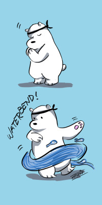 artsenix:  Ice bear waterbending doodle y'all!