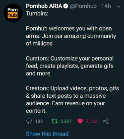 rumlockerart: For NSFW content creators, artists and writers, Pornhub might be another platform that you want to consider.  