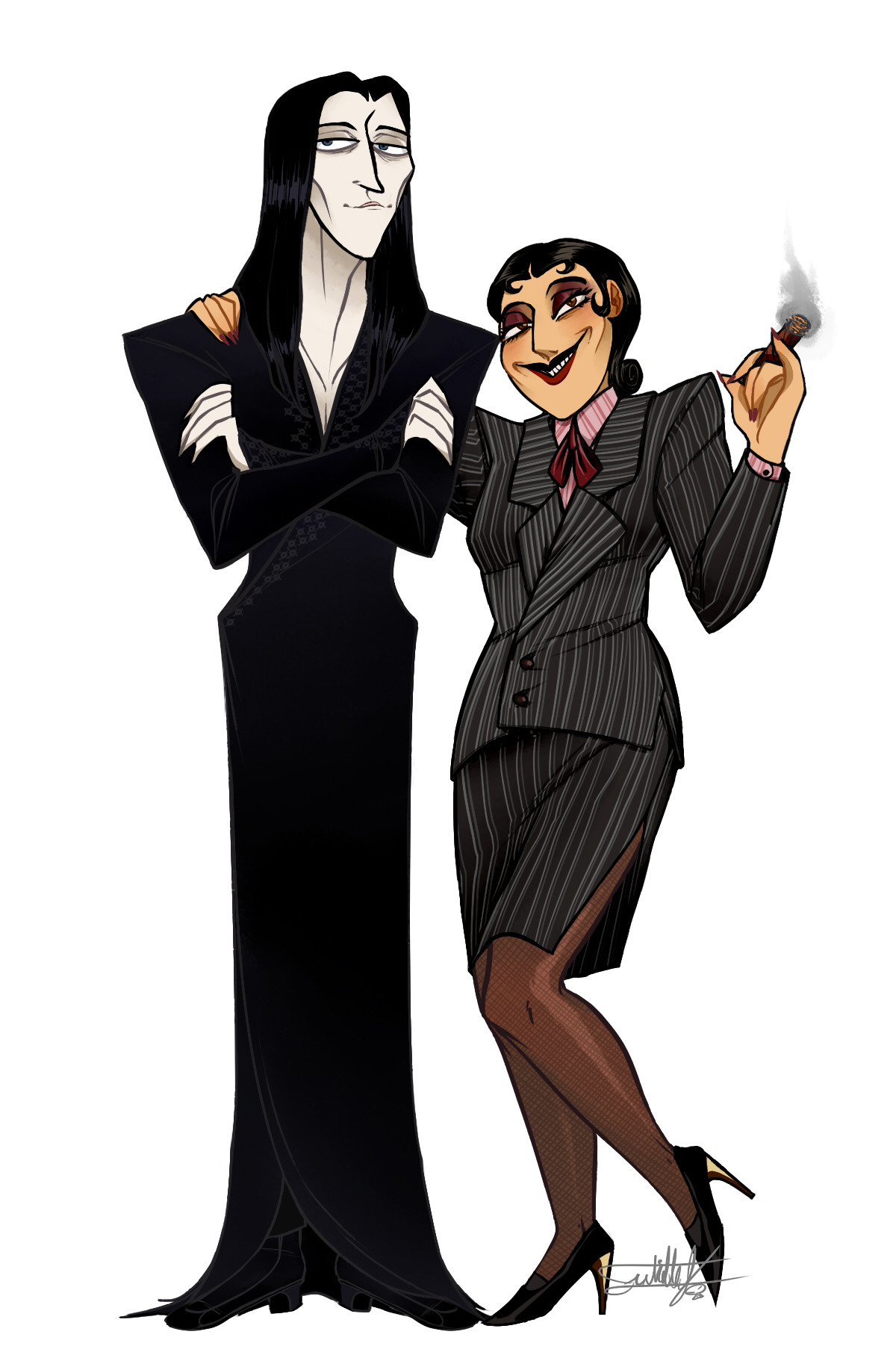 thegothicalice:  mockeryd:  thismightydimoart:  THE ADDAMS FAMILY ah, it took some