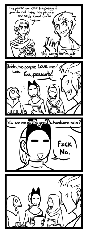 SHITPOSTY COMIC OF LUCIO (with Rupi’s aunt)There are no normal people around poor Rupi…