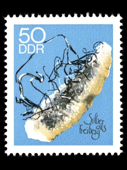 Lothar Grünewald, stamp set mineralogy, 1972. DDR / GDR. Bergakademie Freiberg. Via wikiwand