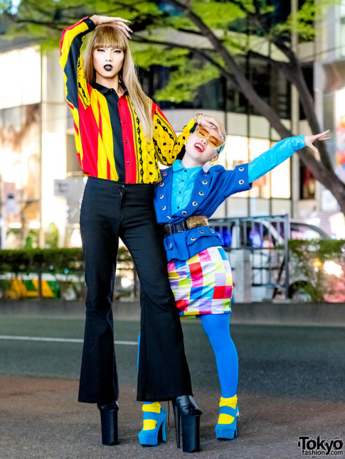 tokyo-fashion:Fun Japanese friends 19-year-old Zutti and 18-year-old Sakurako on the street in Haraj