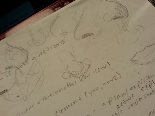 shockblanketandbowties:Hey danekez here r my doodles. Im obviously confounded by nosesOoh nose study