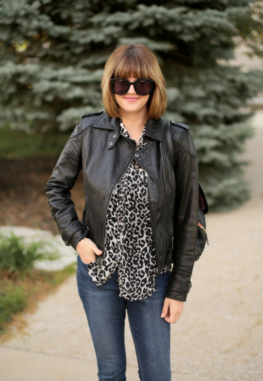 leopard, leather, Easy Outfit Idea