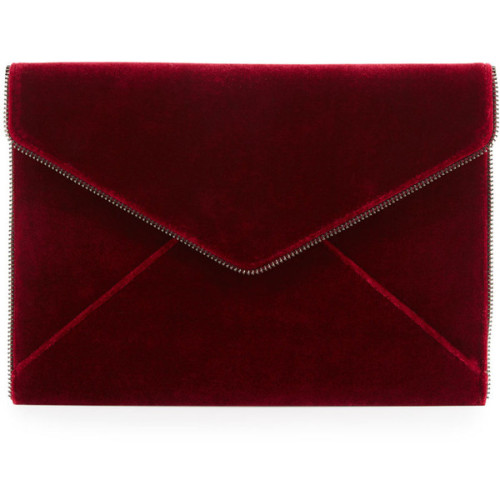 Rebecca Minkoff Leo Velvet Envelope Clutch Bag ❤ liked on Polyvore (see more red purses)