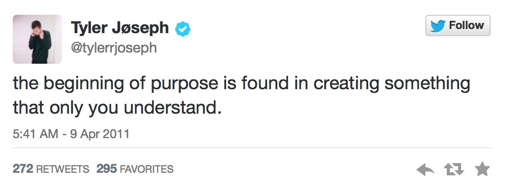 onehundredpercentdun:  givemetherealryanross:  Twenty One Pilots - First Tweets  (x)