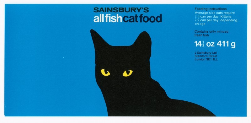 c86:Sainsbury’s cat and dog food label designs, c. 1975-79