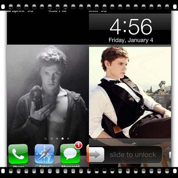 The second I got my iPhone my hubby went up ❤ #evanpeters #lockscreen #background