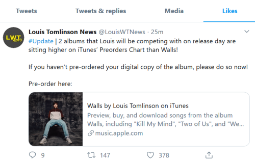 Louis’ recent like on Twitter - 2/1 | Pre-order HERE