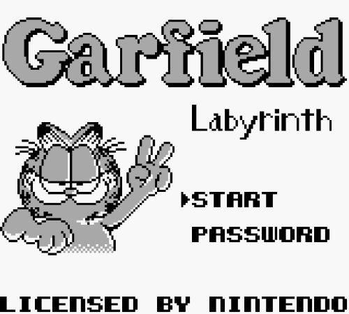 Garfield Labyrinthhttps://youtu.be/OhWsMjTyJlIKemco’s Game Boy game Garfield Labyrinth, which 