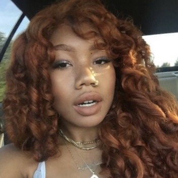 jojordan:       auburn hair on brown skin  