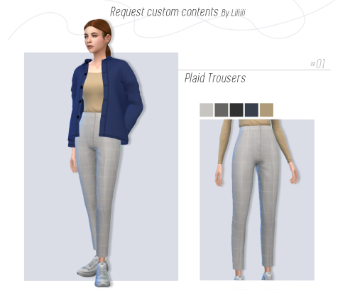 bonefinds: liliili-sims:  REQ no.1 “ Plaid Trousers ” Thank for your request! The Plaid 