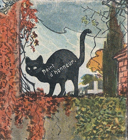 danskjavlarna: Every cat is a point of honor, as proven in this detail from an illustration in Lusti