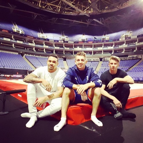 maleathletessocks:Gymnastics. Reiss Beckford, Max Whitlock, Jay Thompson.