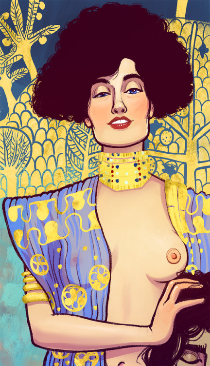 My version of Klimt’s Judith for the #monthofmasters challenge. It’s a bit hard to try to make somet