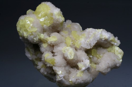   Aragonite and Native Sulfur - Agrigento, Sicily, Italy      