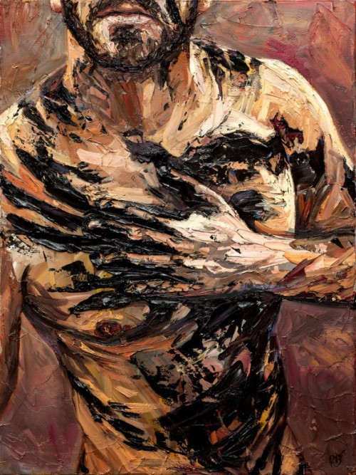 amazing-menreturn: ultrawolvesunderthefullmoon:  Paul Richmond: Paintings from His “War Paint” Series “I created War Paint because I was interested in exploring the concept of identity – how we construct our sense of self and choose to reveal