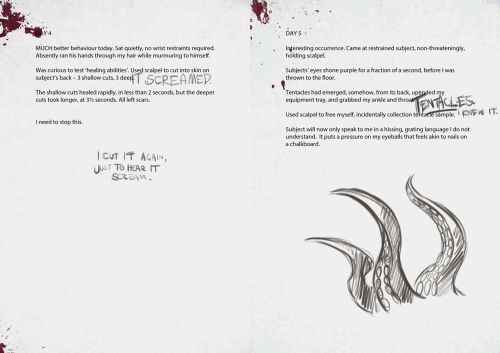 quesozombie:vixenwilde:A story told through the medium of lab reports. As the cover page mentions, t