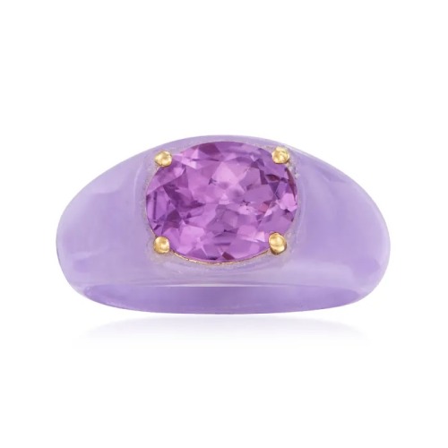 plumslices:I prefer these so much to the plastic ring trend. Topaz, Jade, 14k. 