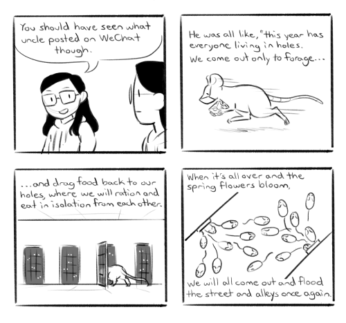 A little comic about a Chinese-Canadian family on Feb 2, 2020, before the virus was declared a pande