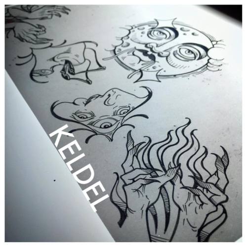 Starting my flash for our Halloween promo at the shop next weekend. #keldeltattoo #artfuldodger #art