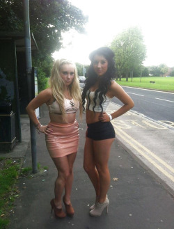 2 chav skanks and well known cock suckers from Basildon  more skanks and chavs at http://www.slappercams.com/  