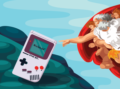 xombiedirge:  90′s Video Game Devices in Famous Paintings by Beata Obscura / BehanceCreated and submitted by: Beata Obscura