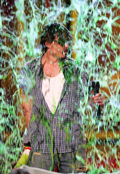 Funny Moments: 17 years ago, on April 2, 2005, Johnny Depp was completely slimed on stage during the