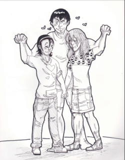 hairband-chan:  Yowapeda Inktober Day 15- Favorite Ship couldnt pick an otp so i picked my ot3. this is my fave…i couldnt draw them just holding hands in a line, they all have to be holding hands. kind of. sorry its late. and sorry for the next one