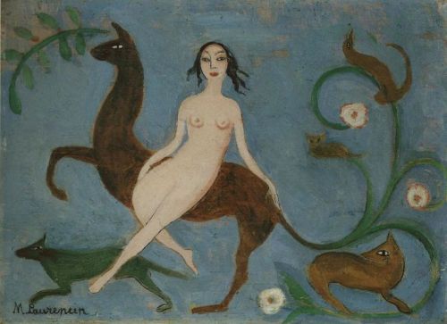 labellefilleart:Marie Laurencin, 1883-1956   Diane à la chasse, 1908, huile sur boi
