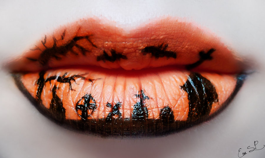 bookofoctober:  Halloween lip art by Chuchy5 
